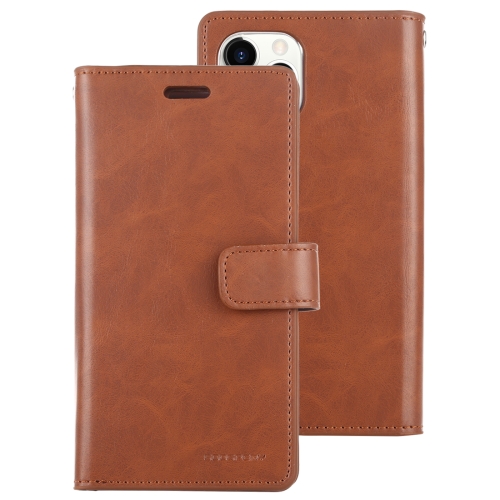 

For iPhone 12 Max Pro GOOSPERY MANSOOR Crazy Horse Texture Horizontal Flip Leather Case with Holder & Card Slots & Wallet(Brown)