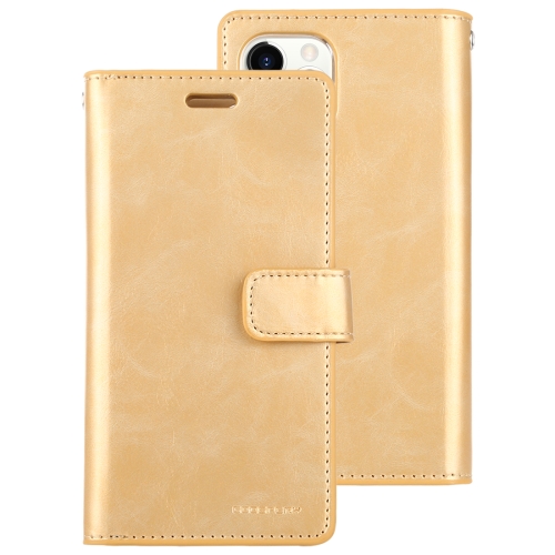 

For iPhone 12 Pro Max GOOSPERY MANSOOR Crazy Horse Texture Horizontal Flip Leather Case with Holder & Card Slots & Wallet(Gold)