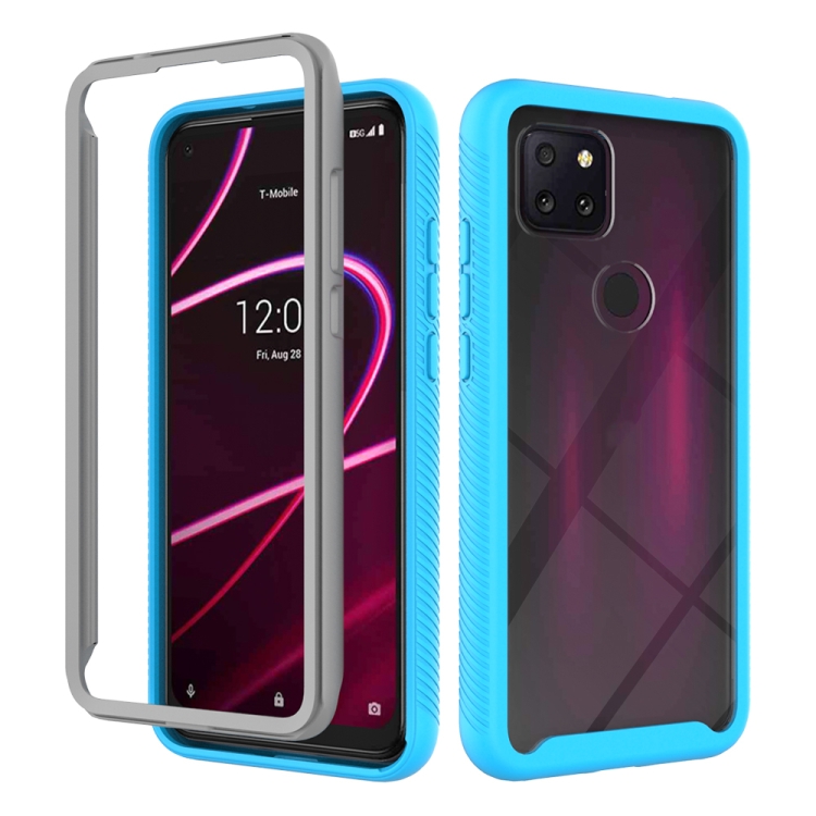

For T-Mobile REVVL 5G Starry Sky Solid Color Series Shockproof PC + TPU Protective Case(Baby Blue)