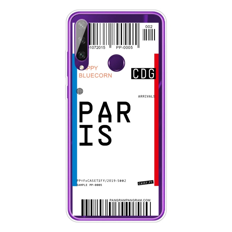 

For Huawei Y6P 2020 Boarding Card Series Pattern TPU Protective Case(Paris)