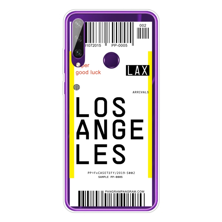 

For Huawei Y6P 2020 Boarding Card Series Pattern TPU Protective Case(Los Angeles)