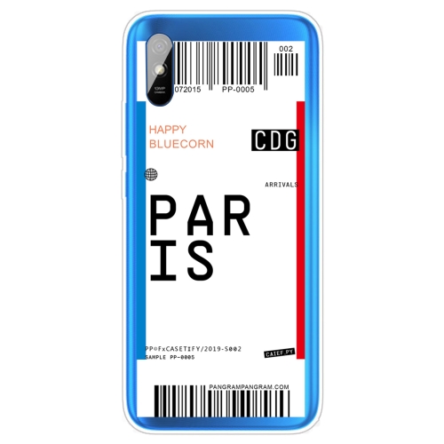 

For Xiaomi Redmi 9A Boarding Card Series Pattern TPU Protective Case(Paris)