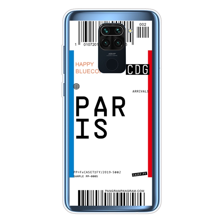 

For Xiaomi Redmi Note 9 Boarding Card Series Pattern TPU Protective Case(Paris)