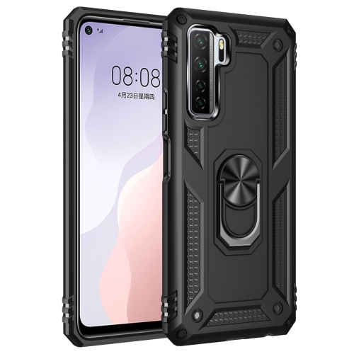 

For Huawei P40 Lite 5G Shockproof TPU + PC Protective Case with 360 Degree Rotating Holder(Black)