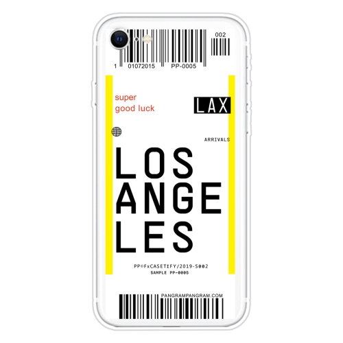 

For iPhone SE (2020) / 8 / 7 Boarding Pass Series TPU Phone Protective Case(Losangeles)