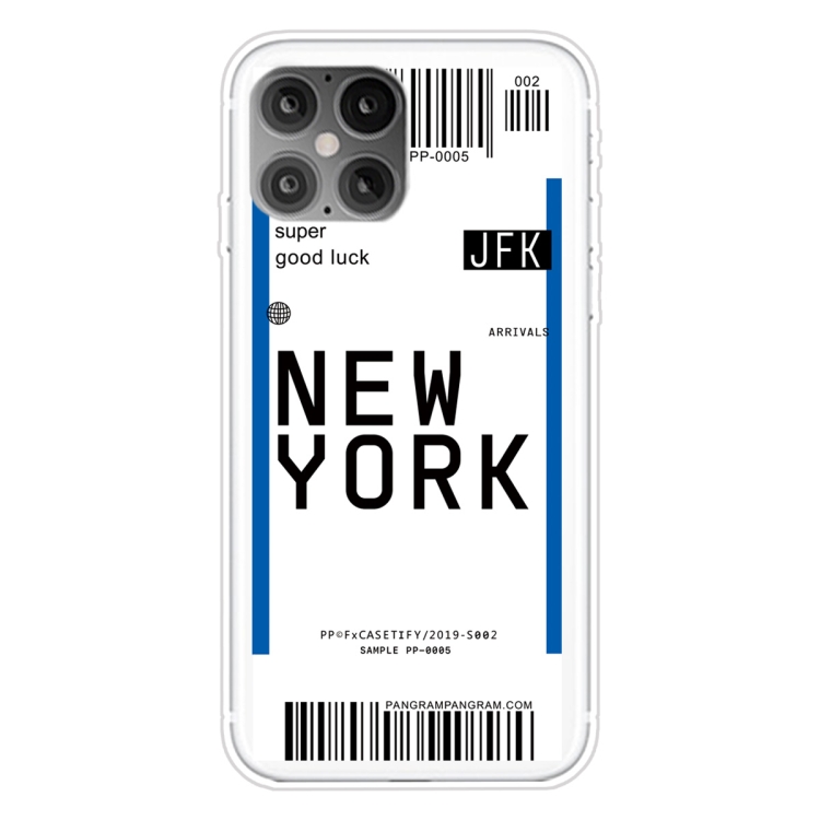

For iPhone 12 mini Boarding Pass Series TPU Phone Protective Case(New York)