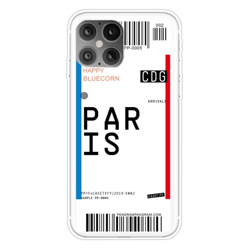 

For iPhone 12 Max Pro Boarding Pass Series TPU Phone Protective Case(Paris)