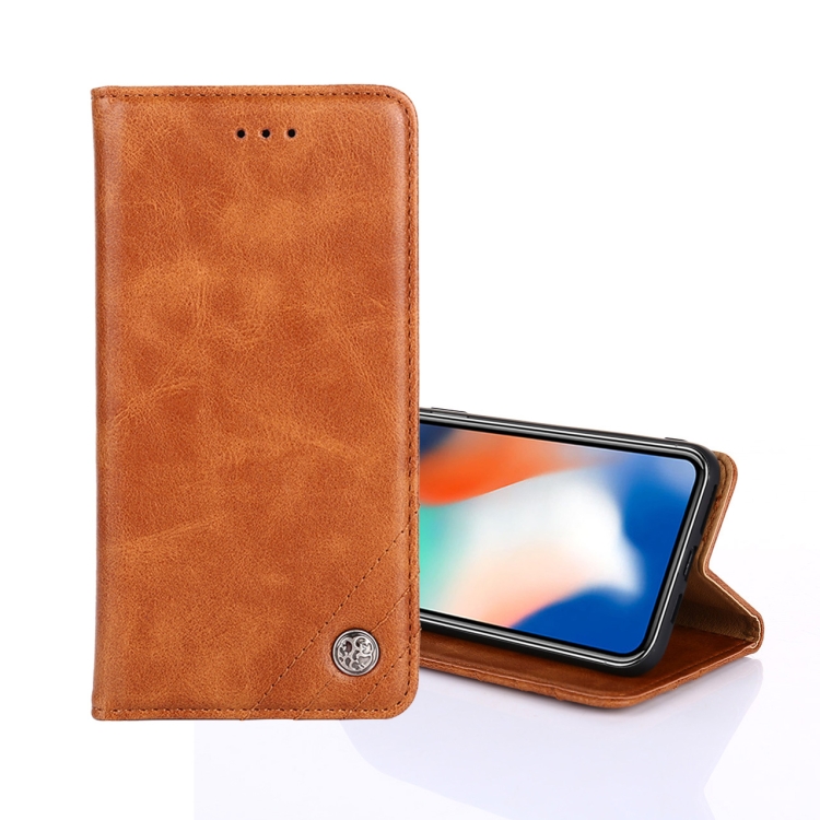 

For iPhone 11 Non-Magnetic Retro Texture Horizontal Flip Leather Case with Holder & Card Slots & Wallet(Brown)
