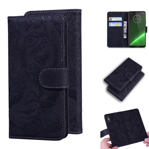 

For Motorola Moto G7 / G7 Plus (EU Version) Tiger Embossing Pattern Horizontal Flip Leather Case with Holder & Card Slots & Wallet(Black)