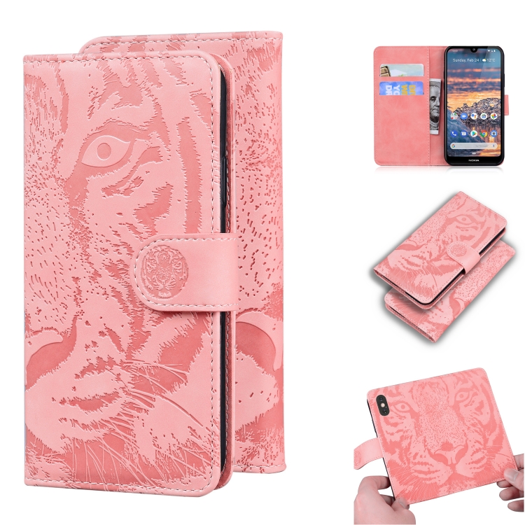 

For Nokia 4.2 Tiger Embossing Pattern Horizontal Flip Leather Case with Holder & Card Slots & Wallet(Pink)