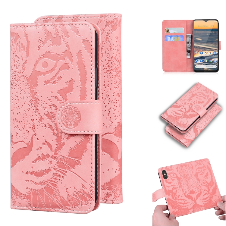 

For Nokia 5.3 Tiger Embossing Pattern Horizontal Flip Leather Case with Holder & Card Slots & Wallet(Pink)