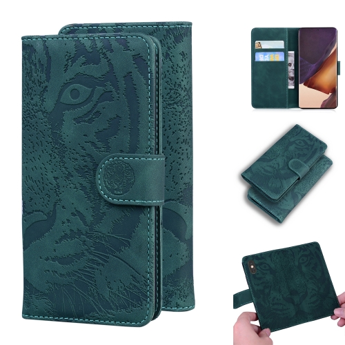 

For Samsung Galaxy Note 20 Ultra Tiger Embossing Pattern Horizontal Flip Leather Case with Holder & Card Slots & Wallet(Green)