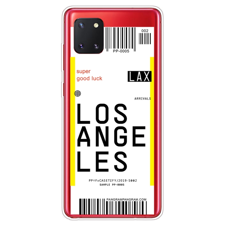 

For Samsung Galaxy A81 / Note 10 Lite Boarding Pass Series TPU Phone Protective Case(Los Angeles)