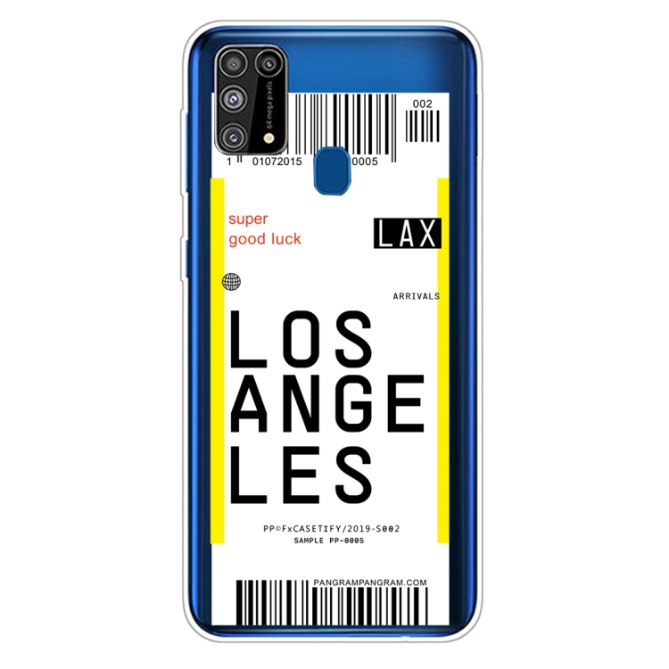

For Samsung Galaxy M31 Boarding Pass Series TPU Phone Protective Case(Los Angeles)