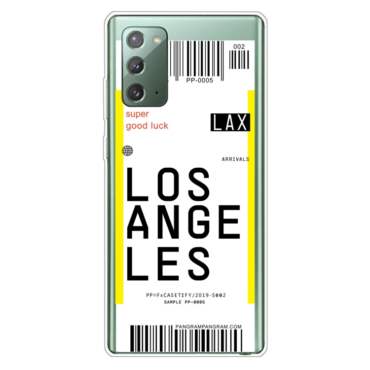 

For Samsung Galaxy Note 20 Boarding Pass Series TPU Phone Protective Case(Los Angeles)