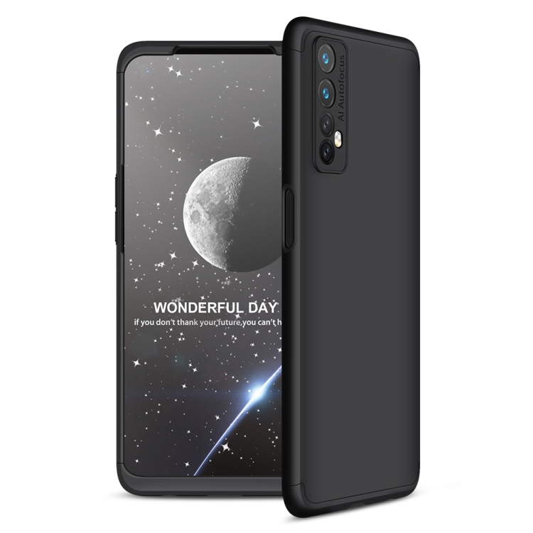 

For OPPO Realme 7 GKK Three Stage Splicing Full Coverage PC Protective Case(Black)