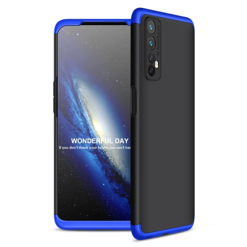 

For OPPO Realme 7 GKK Three Stage Splicing Full Coverage PC Protective Case(Black Blue)