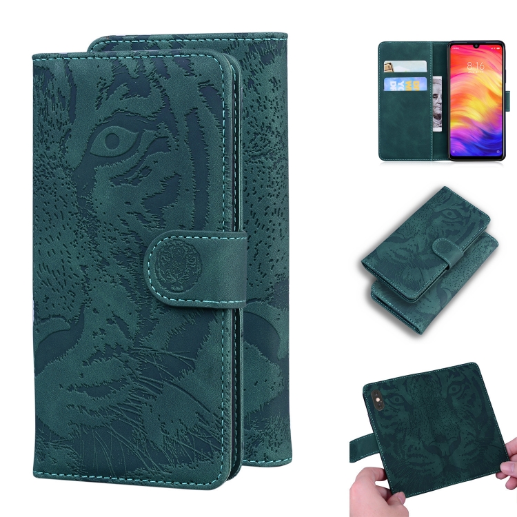 

For Xiaomi Redmi Note 7S / Note 7 Tiger Embossing Pattern Horizontal Flip Leather Case with Holder & Card Slots & Wallet(Green)