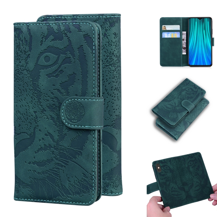 

For Xiaomi Redmi Note 8 Pro Tiger Embossing Pattern Horizontal Flip Leather Case with Holder & Card Slots & Wallet(Green)