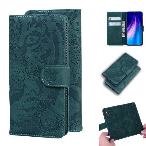 

For Xiaomi Redmi Note 8T Tiger Embossing Pattern Horizontal Flip Leather Case with Holder & Card Slots & Wallet(Green)