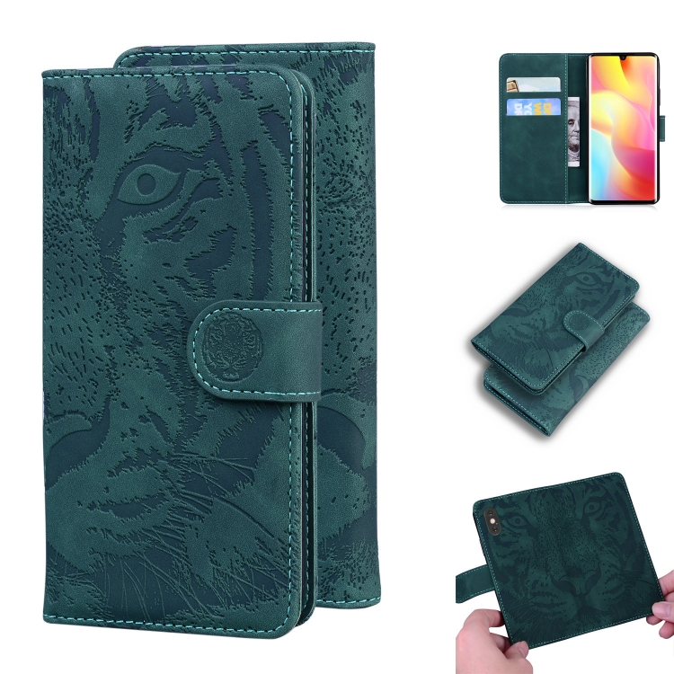 

For Xiaomi Redmi Note 10 Lite Tiger Embossing Pattern Horizontal Flip Leather Case with Holder & Card Slots & Wallet(Green)