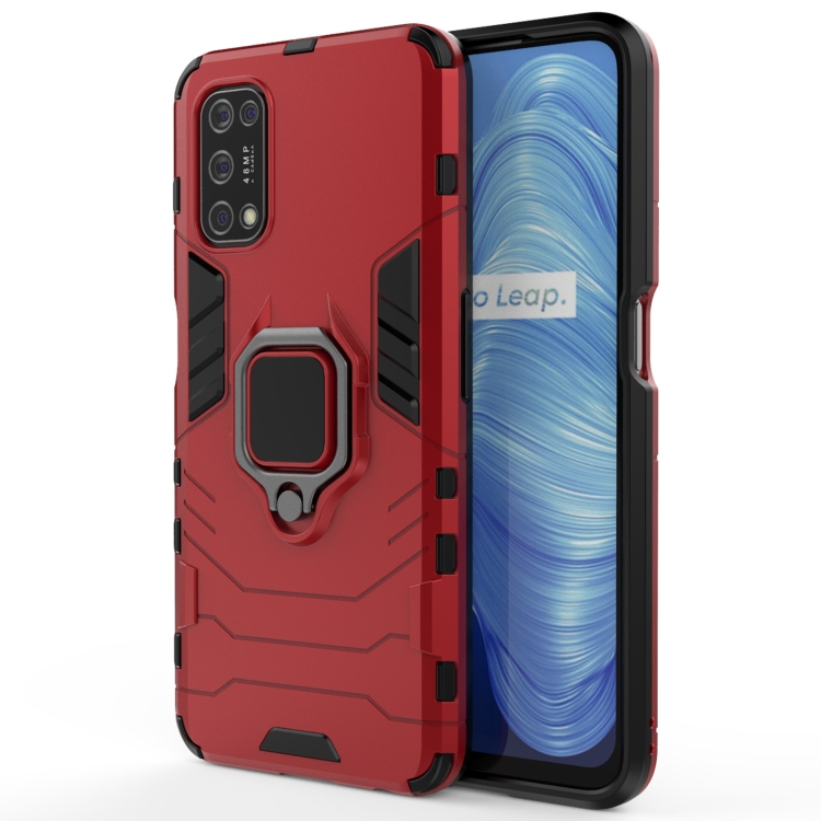 

For OPPO Realme V5 5G PC + TPU Shockproof Protective Case with Magnetic Ring Holder(Red)