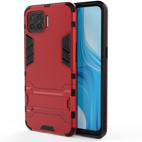 

For OPPO F17 Pro PC + TPU Shockproof Protective Case with Holder(Red)