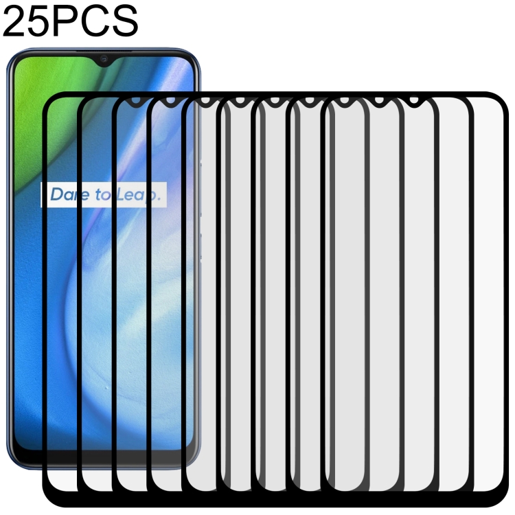 

For OPPO Realme V3 25 PCS Full Glue Full Screen Tempered Glass Film