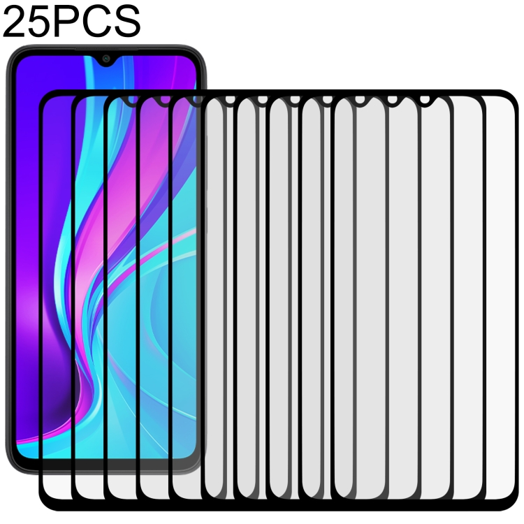 

For Xiaomi Redmi 9 (India) 25 PCS Full Glue Full Screen Tempered Glass Film
