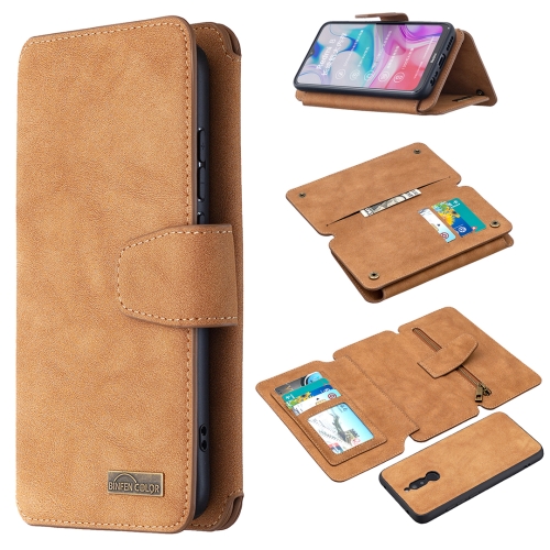 

For Xiaomi Redmi 8A Detachable Frosted Magnetic Horizontal Flip Leather Case with Card Slots & Holder & Zipper Wallet & Photo Frame(Brown)