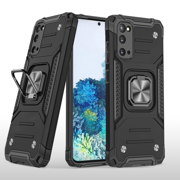 

For Samsung Galaxy S20 Magnetic Armor Shockproof TPU + PC Case with Metal Ring Holder(Black)