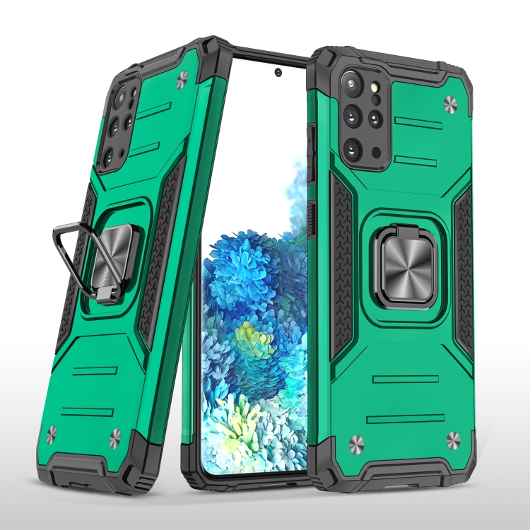 

For Samsung Galaxy S20 Plus Magnetic Armor Shockproof TPU + PC Case with Metal Ring Holder(Deep Green)