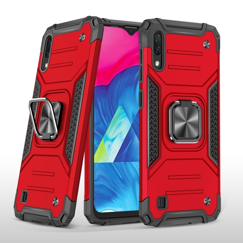 

For Samsung Galaxy A10 / M10 Magnetic Armor Shockproof TPU + PC Case with Metal Ring Holder(Red)