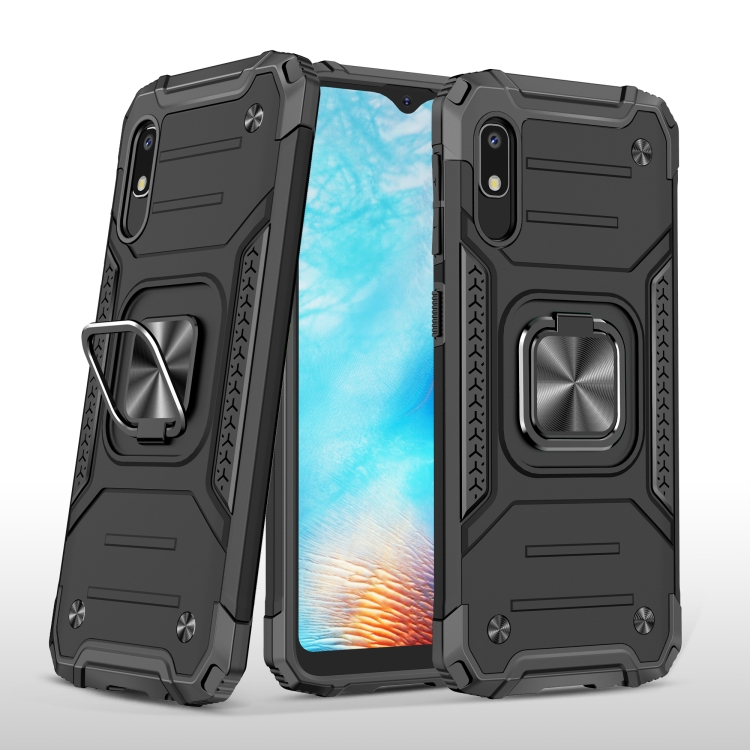 

For Samsung Galaxy A10e Magnetic Armor Shockproof TPU + PC Case with Metal Ring Holder(Black)