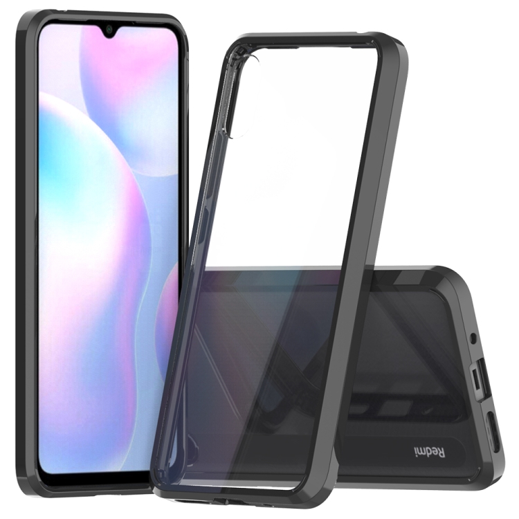 

For Xiaomi Redmi 9A Scratchproof TPU + Acrylic Protective Case(Black)