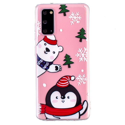 

For Samsung Galaxy S20+ Christmas Pattern TPU Protective Cas(Penguin Bear)