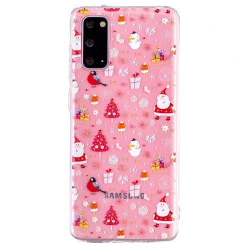 

For Samsung Galaxy S20 Ultra Christmas Pattern TPU Protective Cas(Snowman Bird)