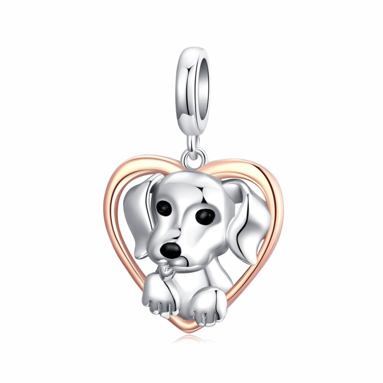 

S925 Sterling Silver Little Dog Beads DIY Bracelet Necklace Accessories