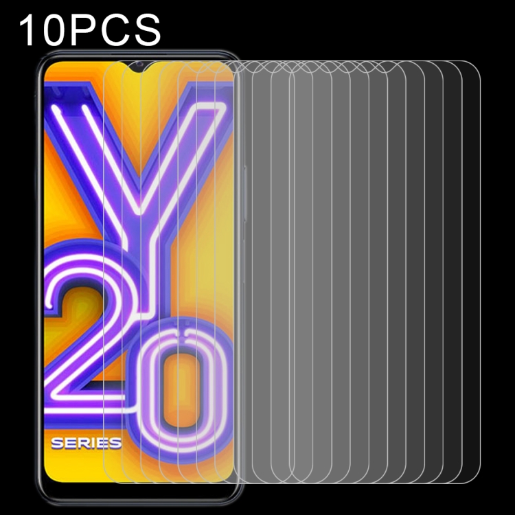 

For Vivo Y20 10 PCS 0.26mm 9H 2.5D Tempered Glass Film