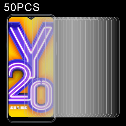 

For Vivo Y20 50 PCS 0.26mm 9H 2.5D Tempered Glass Film
