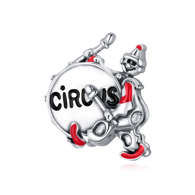 

S925 Sterling Silver Drumming Clown Beads DIY Bracelet Necklace Accessories