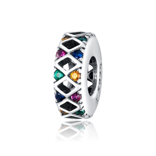 

S925 Sterling Silver Colorful Flags Beads DIY Bracelet Necklace Accessories