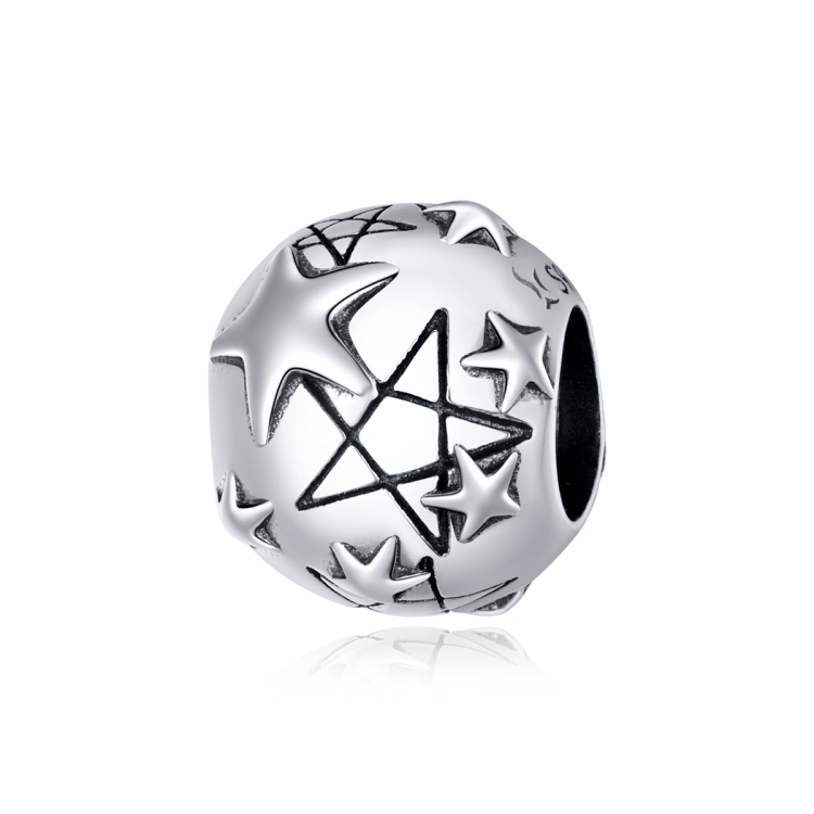 

S925 Sterling Silver Starry Sky Star Beads DIY Bracelet Necklace Accessories