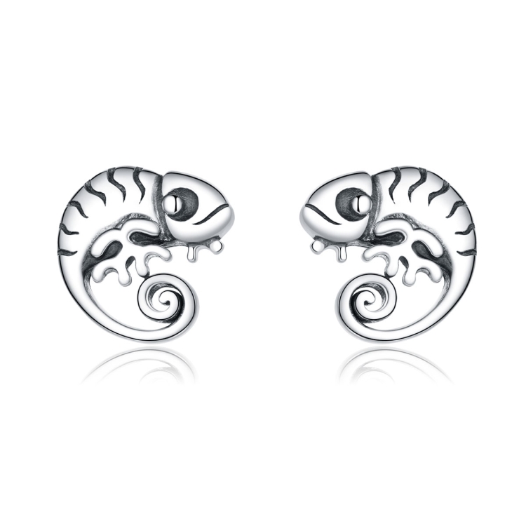 

S925 Sterling Silver Chameleon Lizard Women Earrings