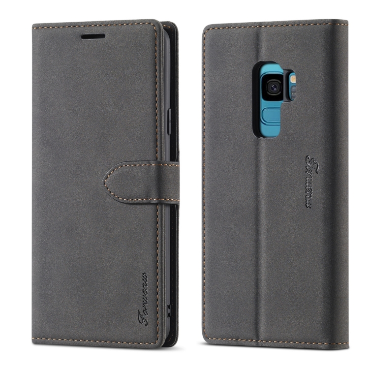 

For Samsung Galaxy S9+ Forwenw F1 Series Matte Strong Magnetism Horizontal Flip Leather Case with Holder & Card Slots & Wallet & Photo Frame(Black)