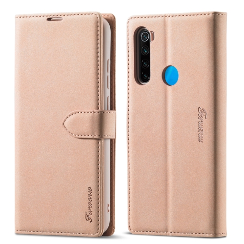 

For Xiaomi Redmi Note 8 Forwenw F1 Series Matte Strong Magnetism Horizontal Flip Leather Case with Holder & Card Slots & Wallet & Photo Frame(Rose Gold)