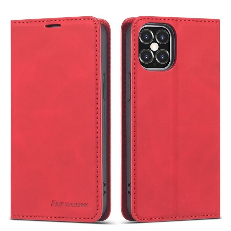 

Forwenw Dream Series Magnetic Oil Edge Horizontal Flip Leather Case with Holder & Card Slot & Photo Frame & Wallet For iPhone 12 mini(Red)