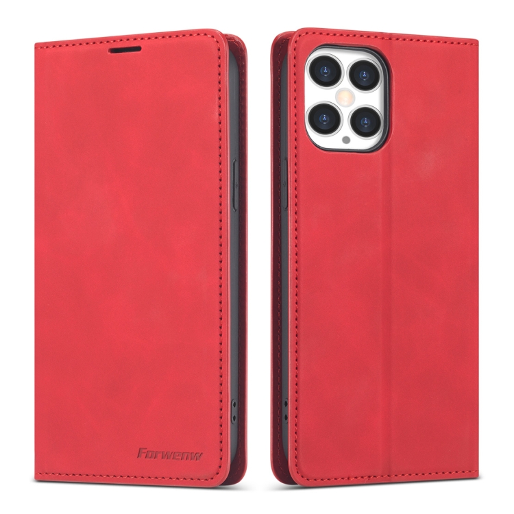 

Forwenw Dream Series Magnetic Oil Edge Horizontal Flip Leather Case with Holder & Card Slot & Photo Frame & Wallet For iPhone 12 Pro Max(Red)