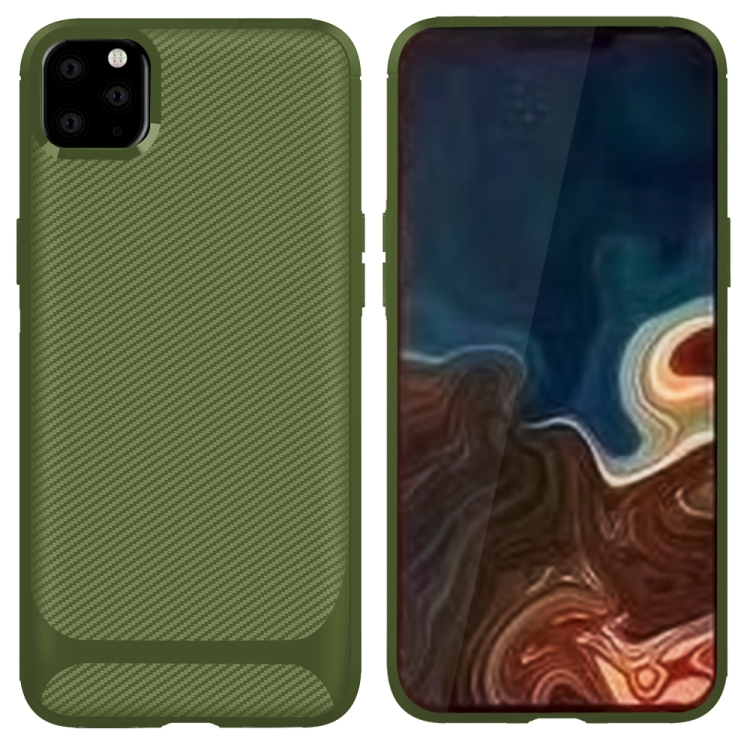 

Carbon Fiber Texture Shockproof TPU Protective Case for iPhone 12 Pro Max(Green)
