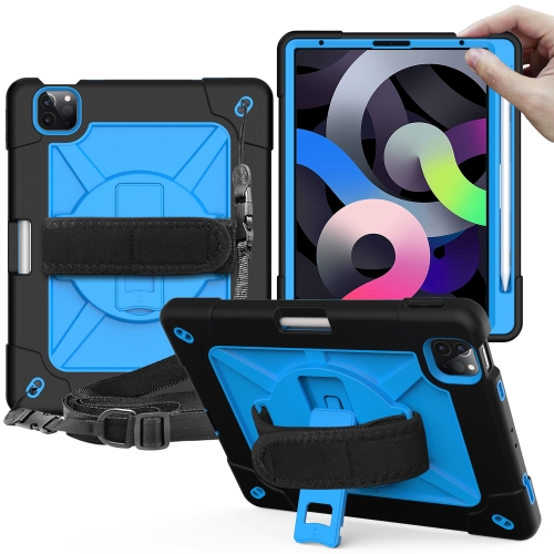 

Contrast Color Robot Shockproof Silicone + PC Protective Case with Holder For iPad Air (2020) 10.9 (Black Blue)